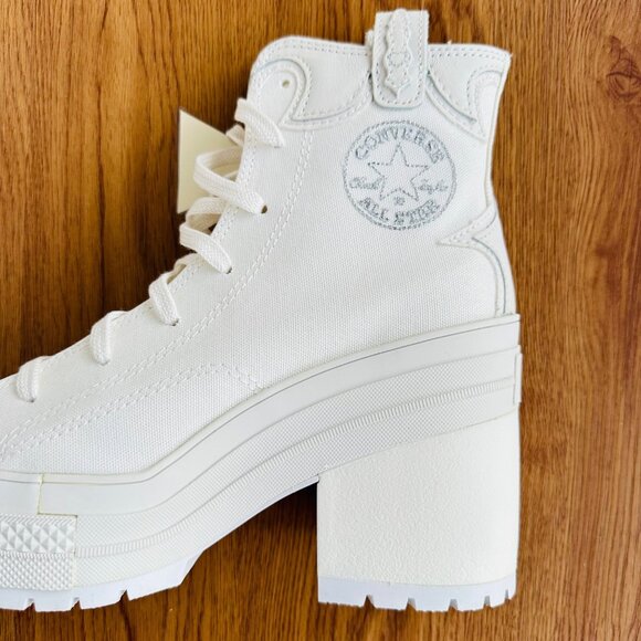 ⭐Converse Chuck 70 De Luxe Heel Western Hi Platform 5.5 Men Boots White A10335C - Picture 10 of 12